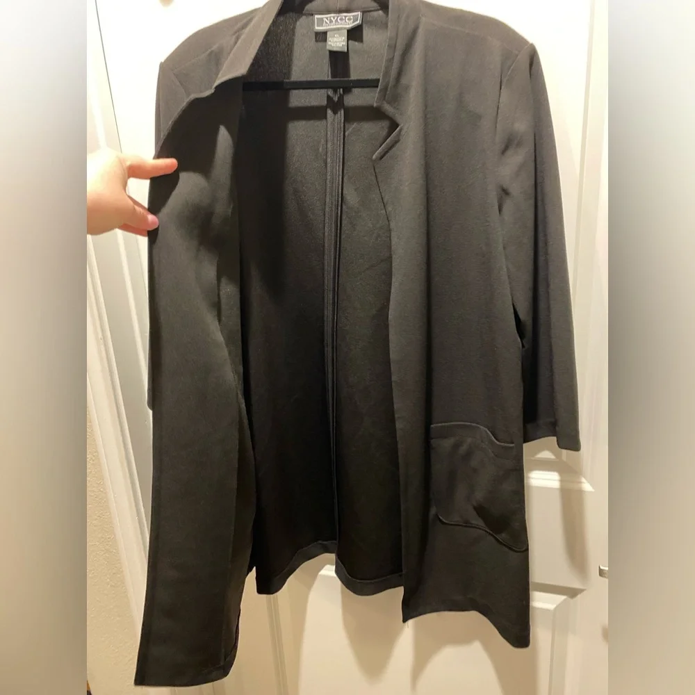 New York & Company Women's Plus Size Black Jacket Blazer - 3/4 Sleeve - Picture 3 of 7
